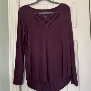 American Eagle Outfitters Soft & Sexy Plum Tee